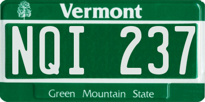 VT license plate NQI237