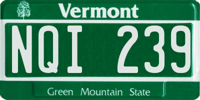 VT license plate NQI239
