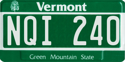 VT license plate NQI240