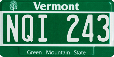 VT license plate NQI243