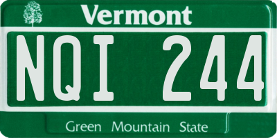 VT license plate NQI244