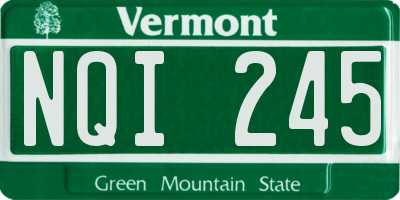 VT license plate NQI245
