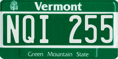 VT license plate NQI255