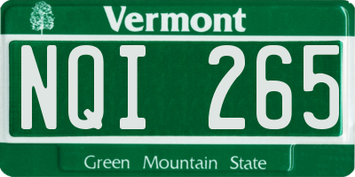 VT license plate NQI265