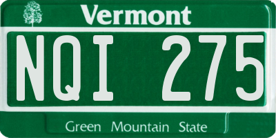 VT license plate NQI275