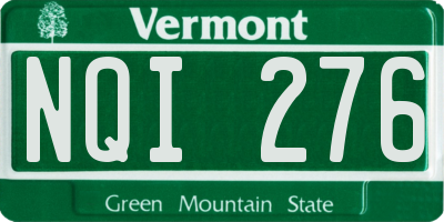 VT license plate NQI276