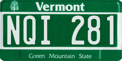 VT license plate NQI281