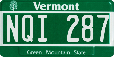 VT license plate NQI287