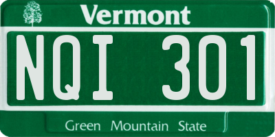 VT license plate NQI301