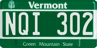 VT license plate NQI302