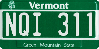 VT license plate NQI311