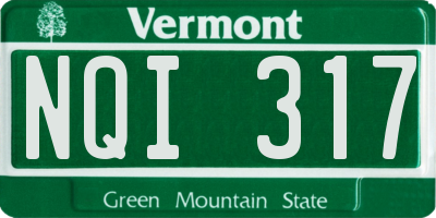 VT license plate NQI317