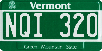 VT license plate NQI320