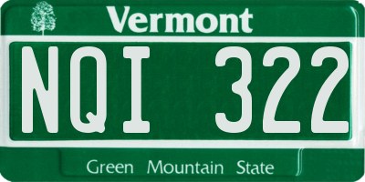 VT license plate NQI322