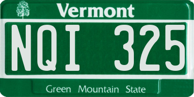 VT license plate NQI325