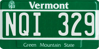 VT license plate NQI329