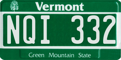 VT license plate NQI332