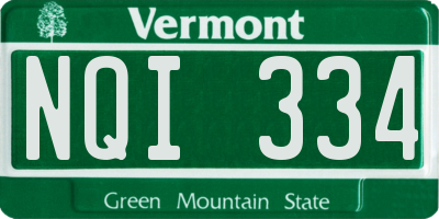 VT license plate NQI334