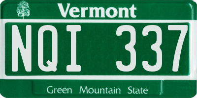 VT license plate NQI337