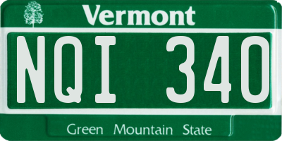 VT license plate NQI340