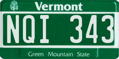 VT license plate NQI343