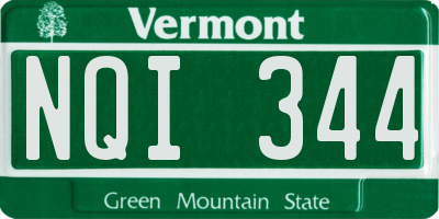VT license plate NQI344