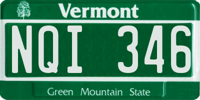 VT license plate NQI346