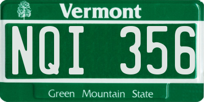 VT license plate NQI356