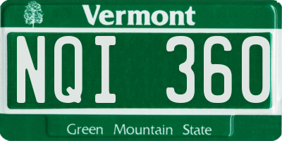 VT license plate NQI360