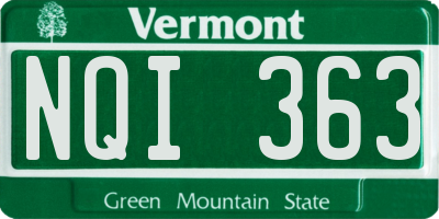 VT license plate NQI363