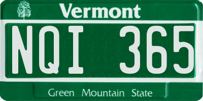 VT license plate NQI365