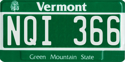 VT license plate NQI366
