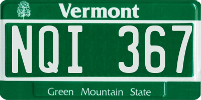 VT license plate NQI367
