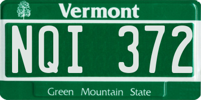 VT license plate NQI372