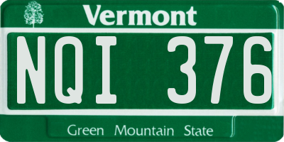 VT license plate NQI376