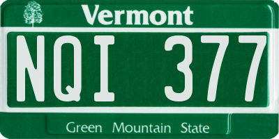 VT license plate NQI377