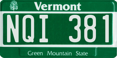 VT license plate NQI381
