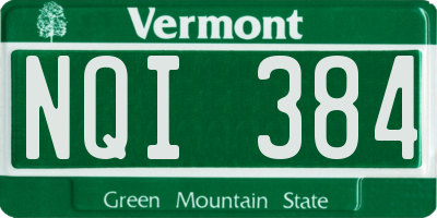 VT license plate NQI384