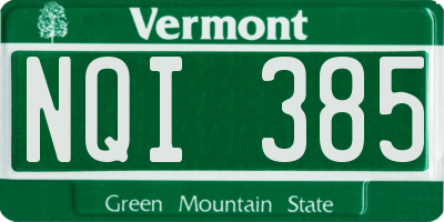 VT license plate NQI385