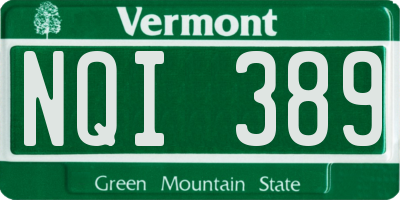 VT license plate NQI389