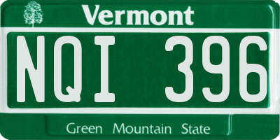 VT license plate NQI396