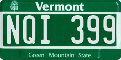 VT license plate NQI399
