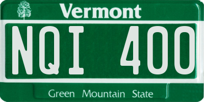 VT license plate NQI400