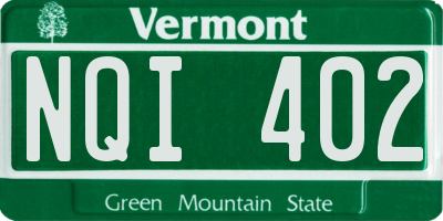 VT license plate NQI402