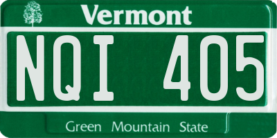 VT license plate NQI405