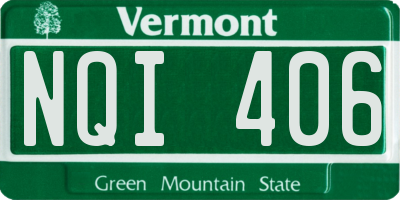 VT license plate NQI406