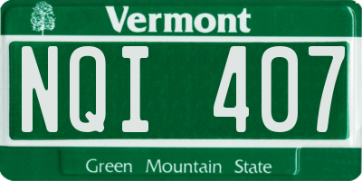 VT license plate NQI407