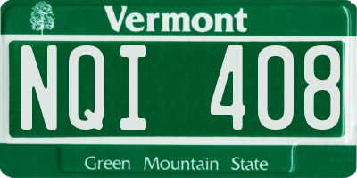 VT license plate NQI408