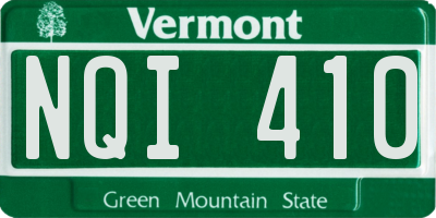 VT license plate NQI410