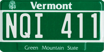VT license plate NQI411